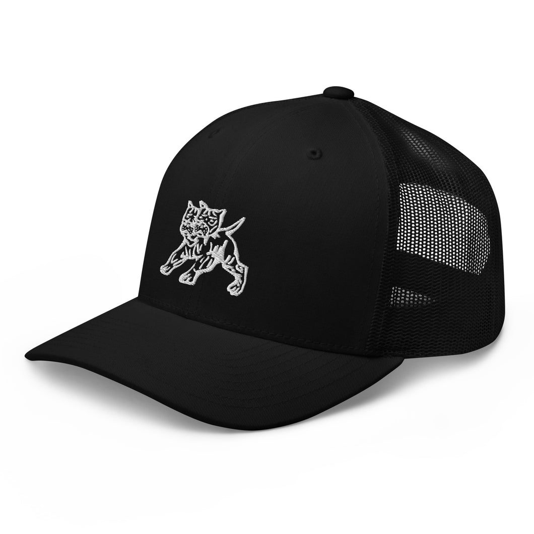 '2 Headed Stone' White Logo Mesh Trucker Hat