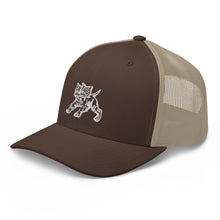 Load image into Gallery viewer, &#39;2 Headed Stone&#39; White Logo Mesh Trucker Hat
