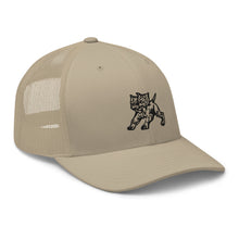 Load image into Gallery viewer, Products &#39;2 Headed Stone&#39; Black Sand Trucker Cap
